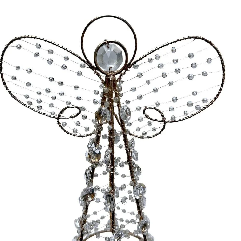 POTTERY BARN Angel Christmas Stocking Holder XL Crystal Metal Holiday Decor